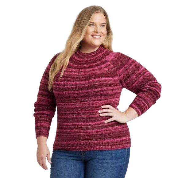 New Knox Rose Red Dark Pink Pullover Sweater XL - Picture 1 of 5